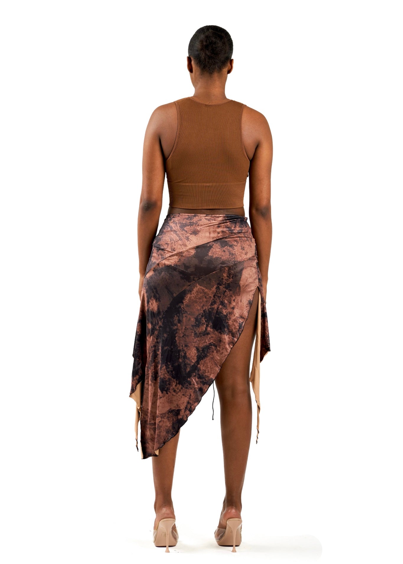 Polyester Delilah Skirt | Brown Delilah Skirt | TSHKA