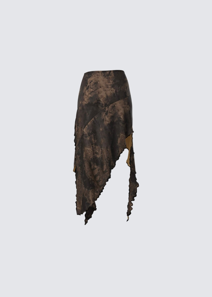 Polyester Delilah Skirt | Brown Delilah Skirt | TSHKA